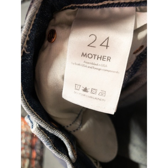MOTHER Blue Straight Leg Jeans High-Rise - Picture 6 of 6